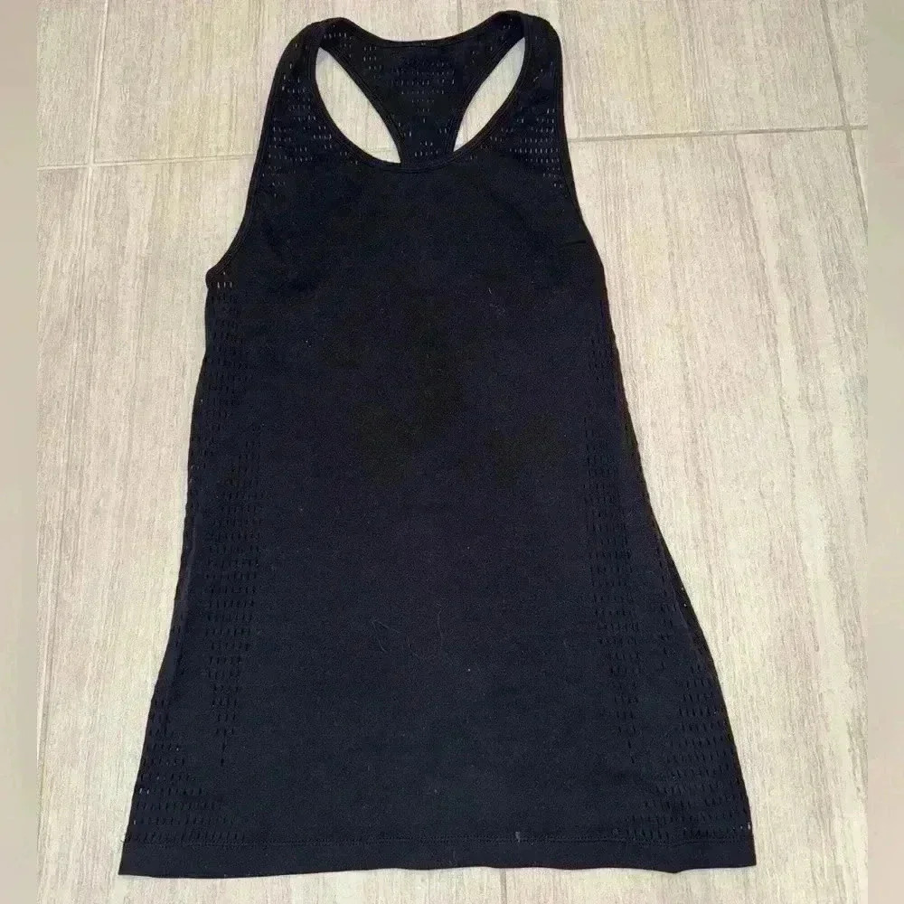 FABLETICS Black Racer Back Tank with Cut out details